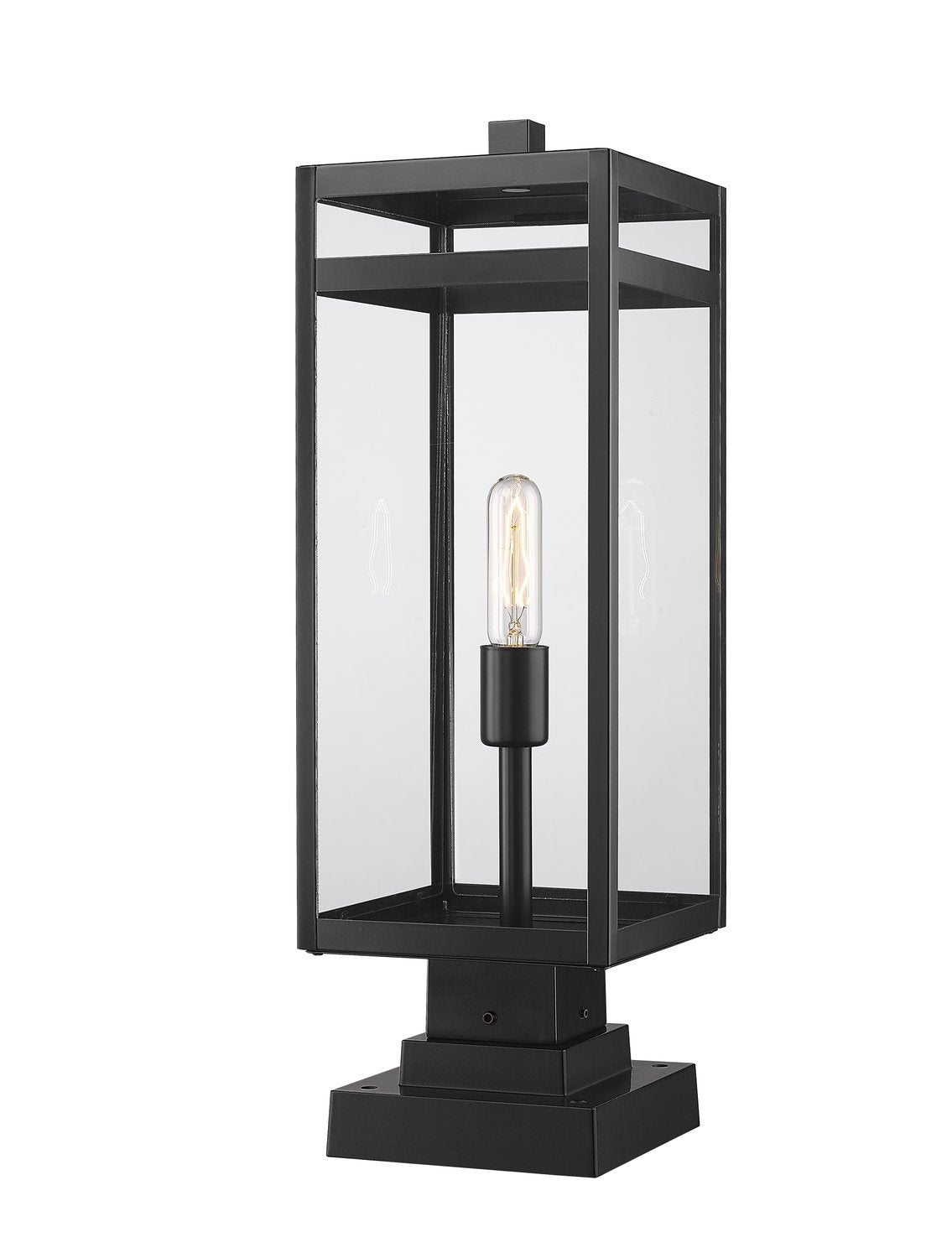 Z-LITE NURI OUTDOOR PIER MOUNTED FIXTURE (596PHBS) | 596PHBS-SQPM-BK - Post