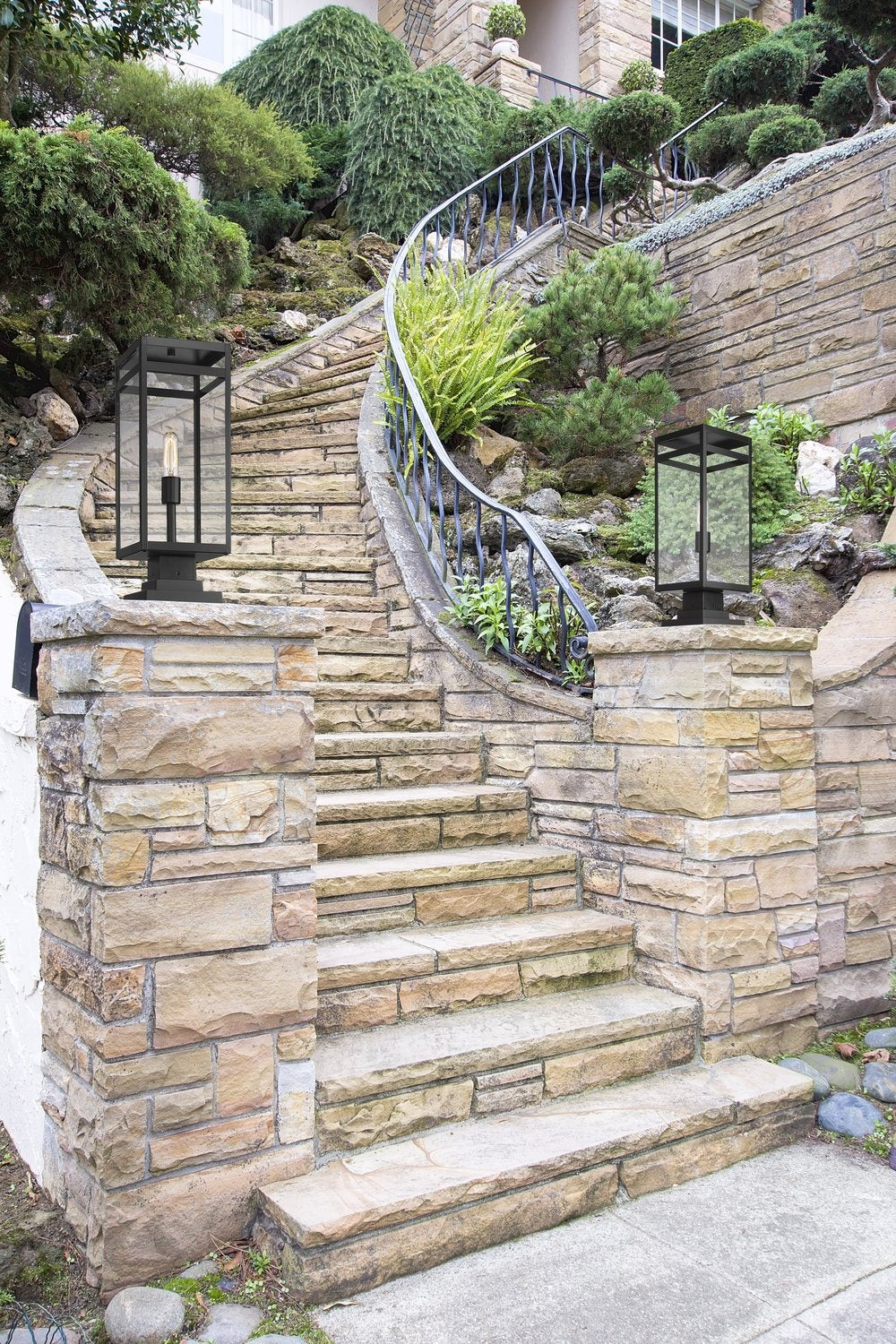 Z-LITE NURI OUTDOOR PIER MOUNTED FIXTURE (596PHBS) | 596PHBS-SQPM-BK - Post
