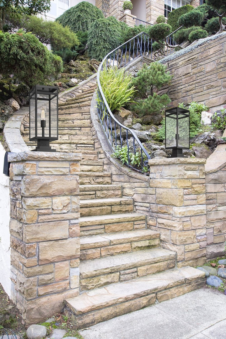 Z-LITE NURI OUTDOOR PIER MOUNTED FIXTURE (596PHBS) | 596PHBS-SQPM-BK - Post