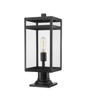 Z-LITE NURI OUTDOOR PIER MOUNTED FIXTURE (596PHMR) | 596PHMR-533PM-BK - Post