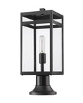 Z-LITE NURI OUTDOOR PIER MOUNTED FIXTURE (596PHMR) | 596PHMR-553PM-BK