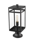 Z-LITE NURI OUTDOOR PIER MOUNTED FIXTURE (596PHMR) | 596PHMR-553PM-BK - Post