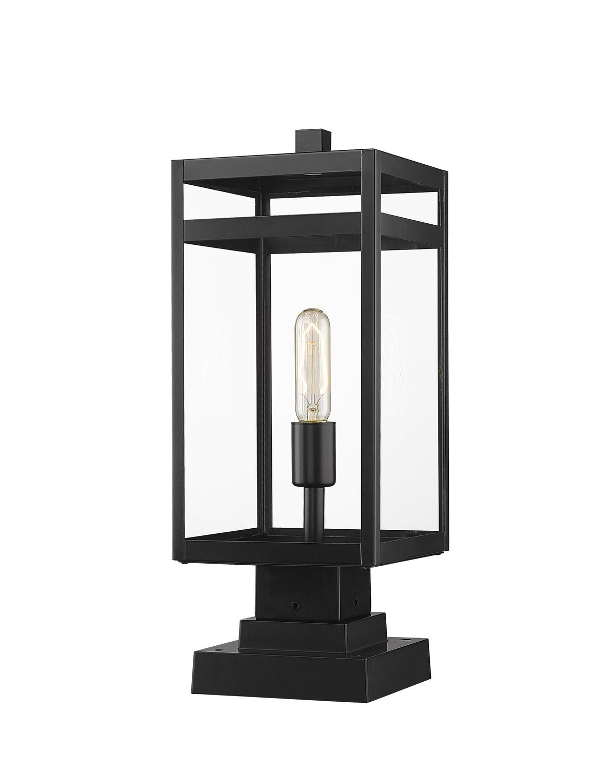 Z-LITE NURI OUTDOOR PIER MOUNTED FIXTURE (596PHMS) | 596PHMS-SQPM-BK