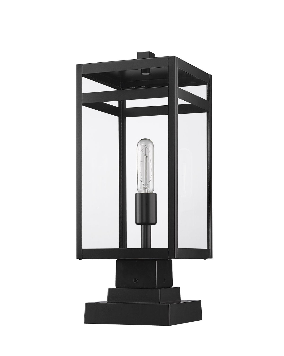 Z-LITE NURI OUTDOOR PIER MOUNTED FIXTURE (596PHMS) | 596PHMS-SQPM-BK