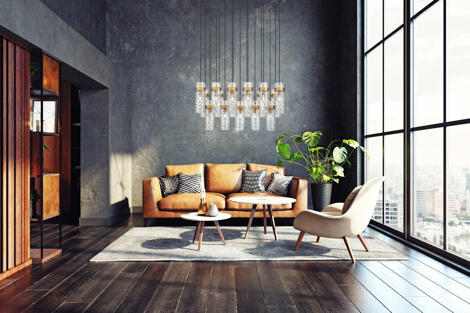 Z-LITE, FONTAINE LINEAR CHANDELIER, LINEAR LIGHT