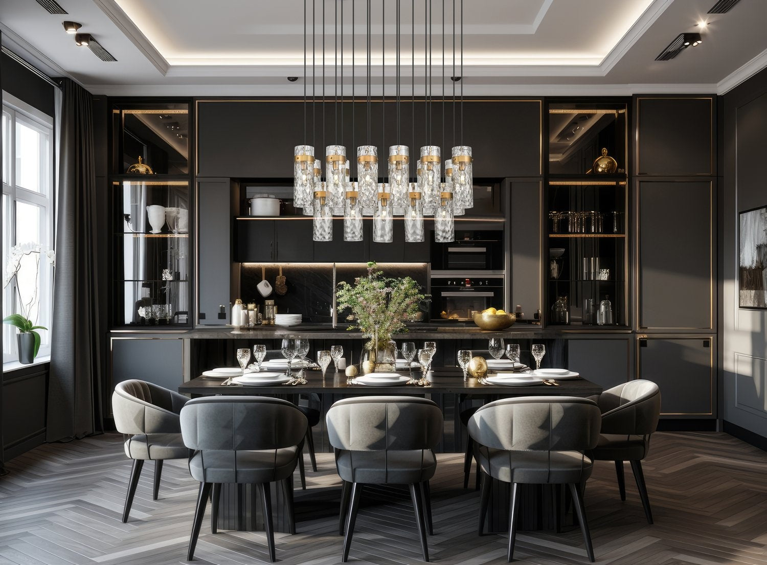 Z-LITE, FONTAINE LINEAR CHANDELIER, LINEAR LIGHT