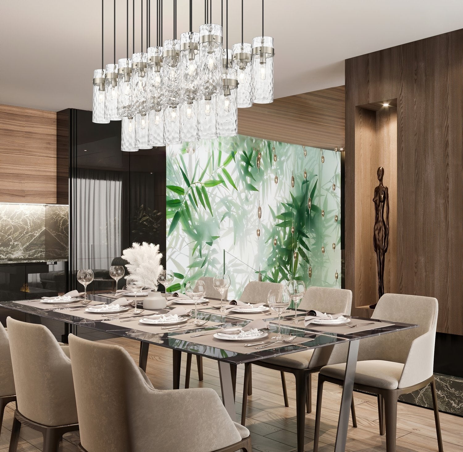 Z-LITE, FONTAINE LINEAR CHANDELIER, LINEAR LIGHT
