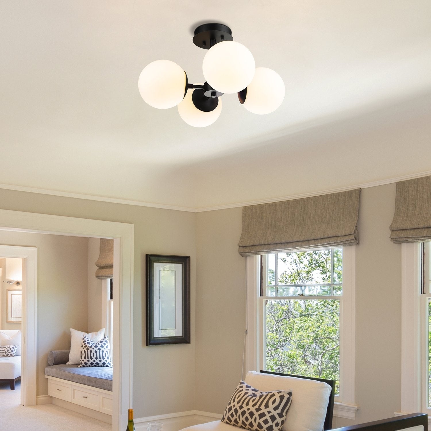 Z-LITE, MIDNETIC SEMI FLUSH MOUNT, SEMI FLUSH MOUNT LIGHT
