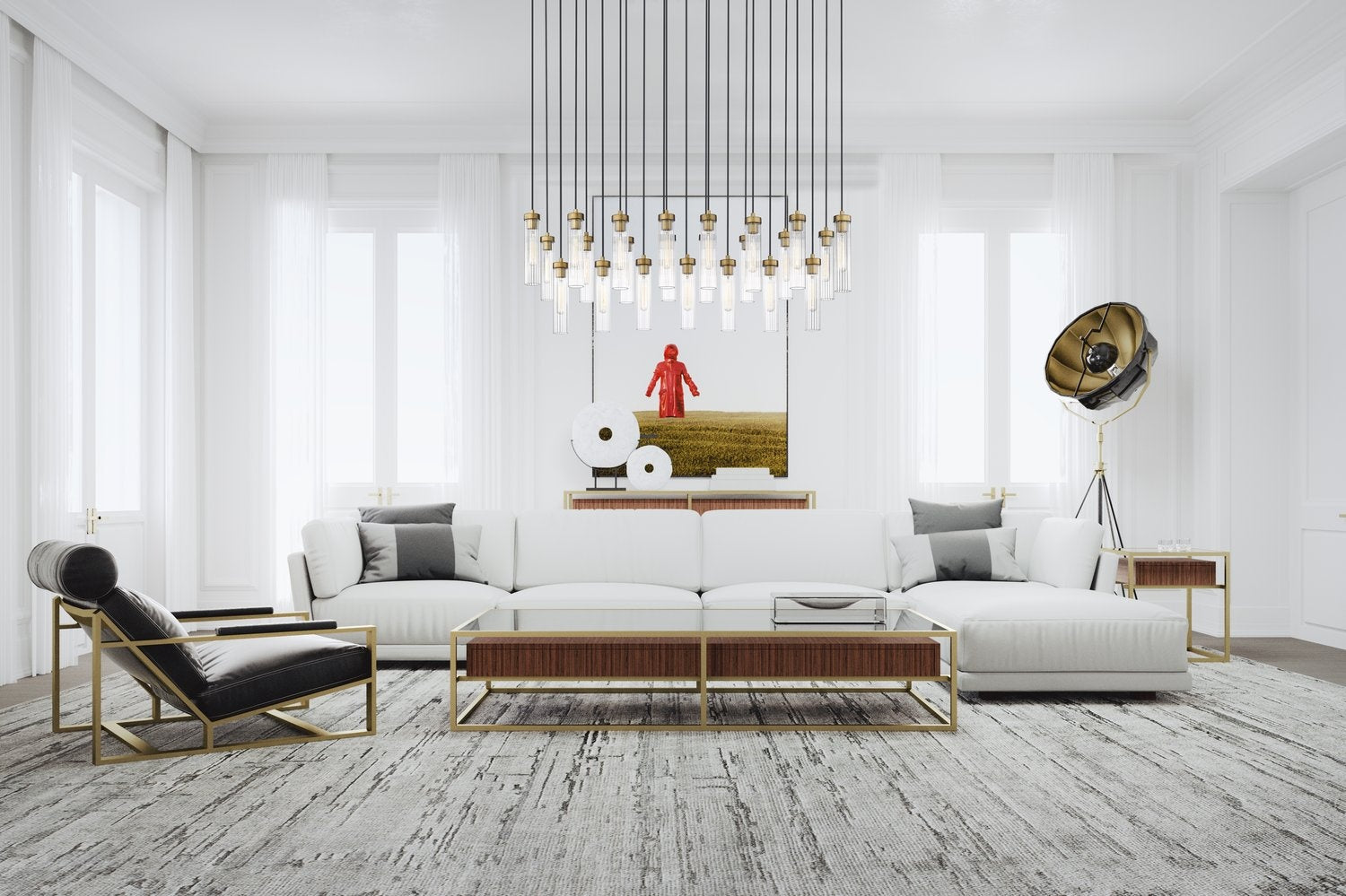 Z-LITE, BEAU LINEAR CHANDELIER, LINEAR LIGHT