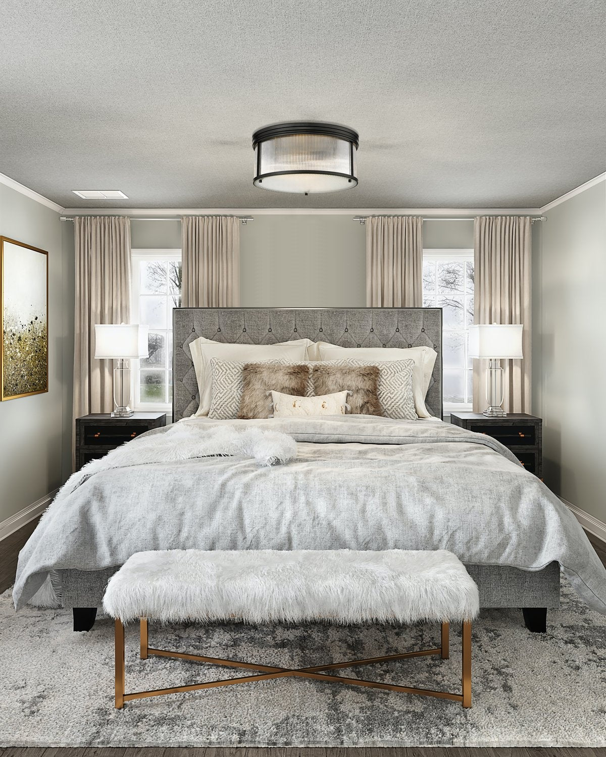 Z-LITE, CARNABY FLUSH MOUNT, FLUSH MOUNT CEILING LIGHTS
