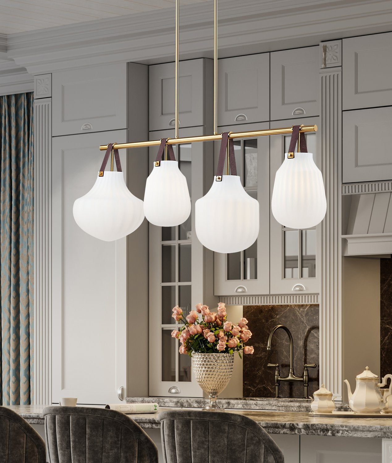 Z-LITE, NEWBURY LINEAR CHANDELIER, LINEAR LIGHT
