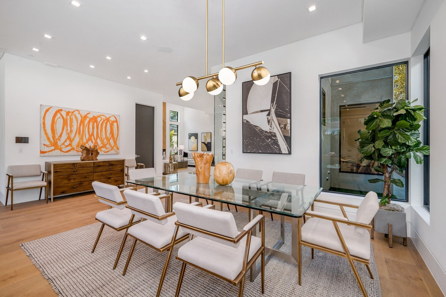 Z-LITE, REALM SPHERE LINEAR CHANDELIER, LINEAR LIGHT
