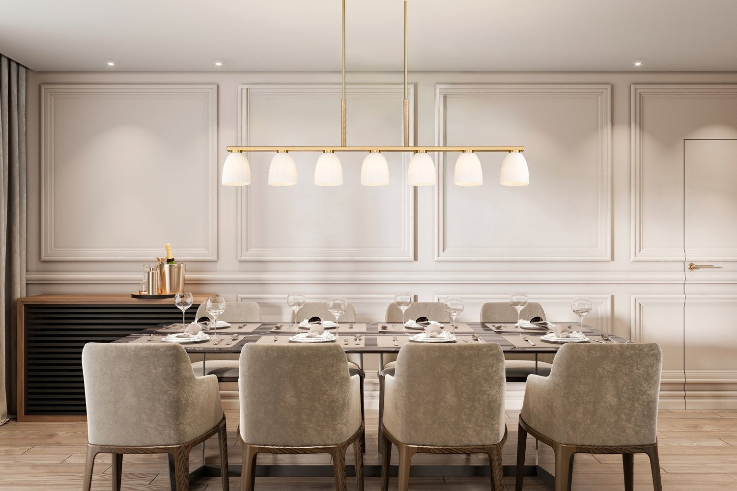 Z-LITE, NAYA LINEAR CHANDELIER, LINEAR LIGHT