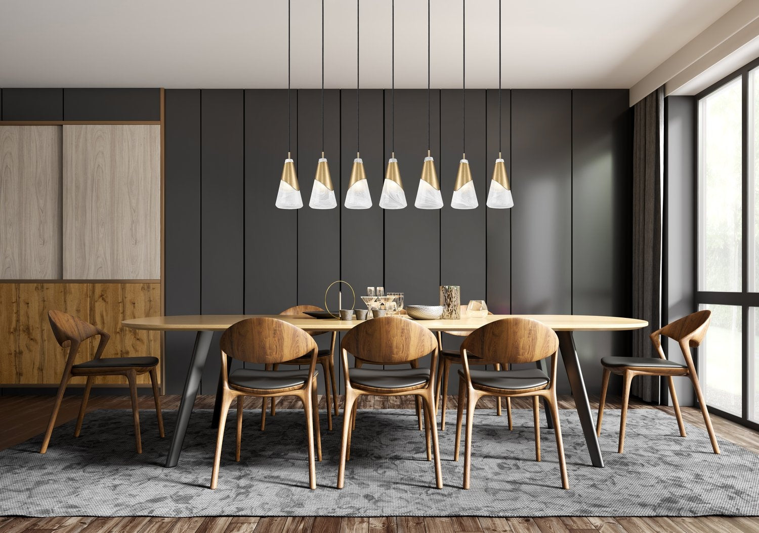 Z-LITE, AIMIE LINEAR CHANDELIER, LINEAR LIGHT FIXTURE