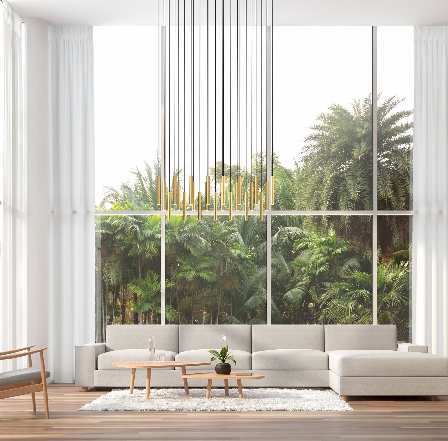 Z-LITE, FOREST LINEAR CHANDELIER, LINEAR LIGHT