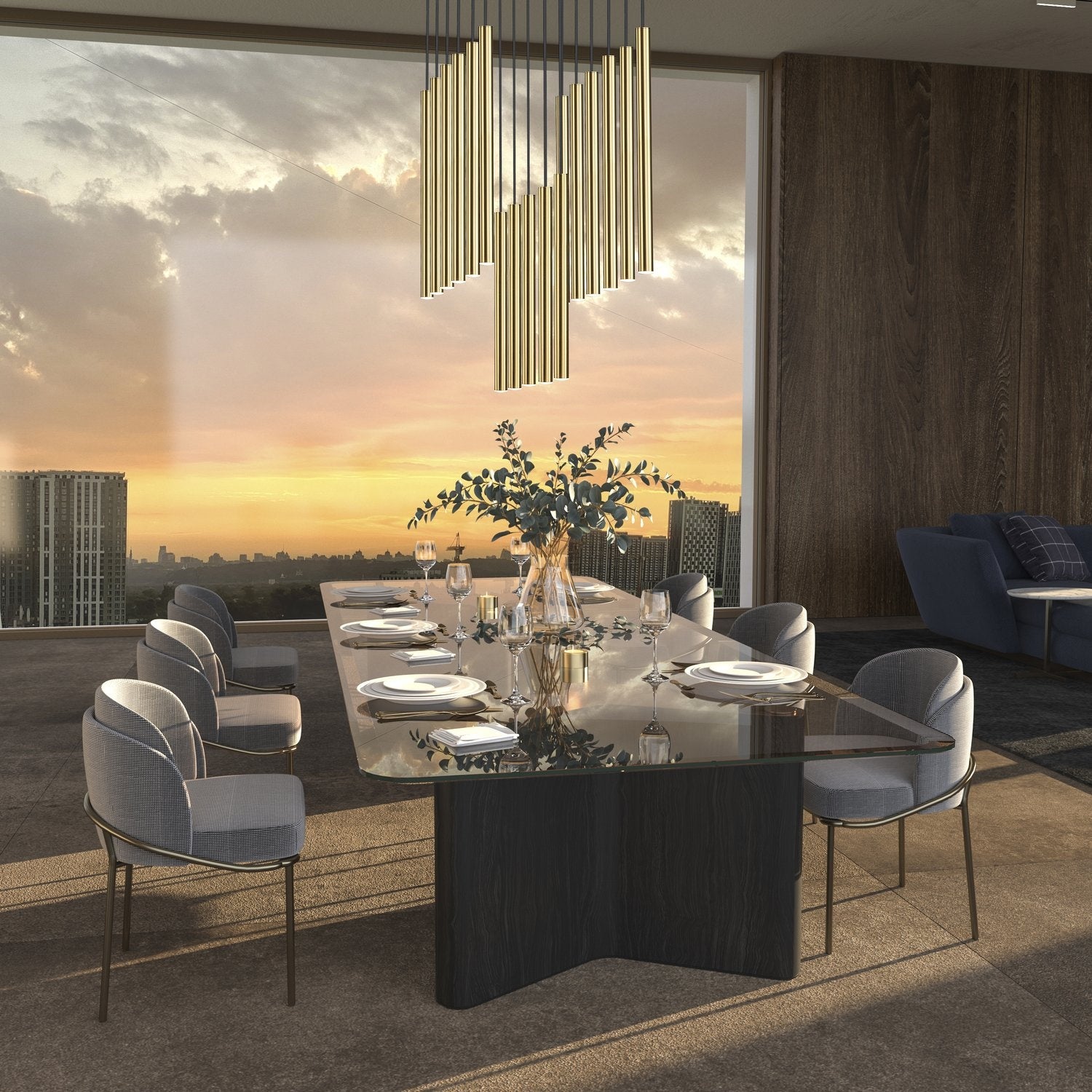 Z-LITE, FOREST LINEAR CHANDELIER, LINEAR LIGHT