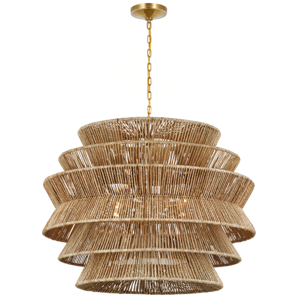 Visual Comfort Signature Antigua Small Drum Chandelier in Antique