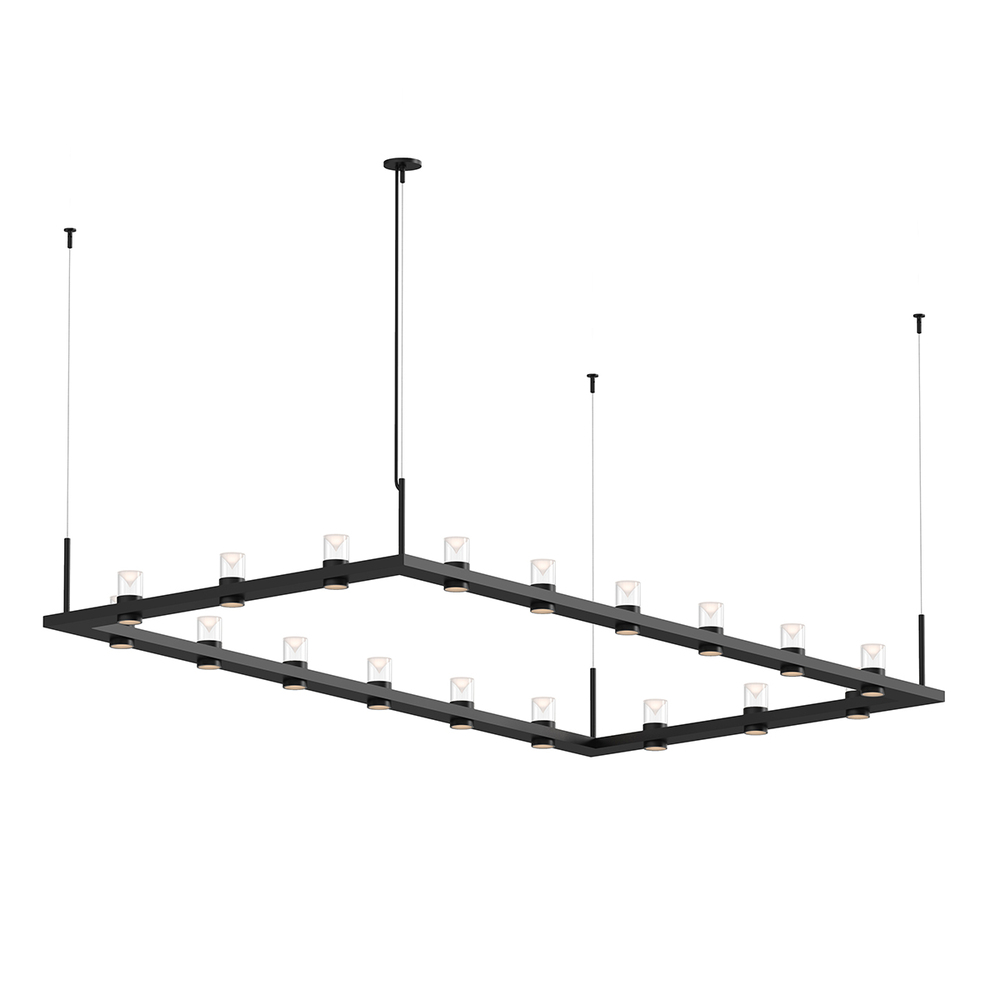 4&#39; x 8&#39; Rectangle LED Pendant with Clear w/Cone Uplight Trim