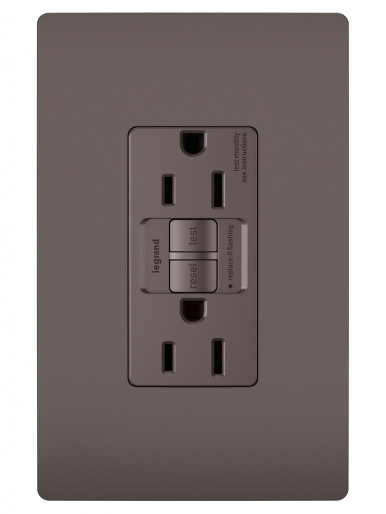 radiant? 15A Duplex Self-Test GFCI Receptacles with SafeLock? Protection, Brown (12 pack)