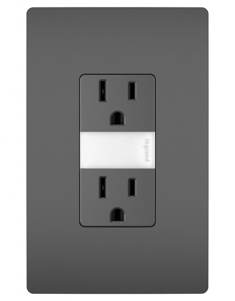 NIGHT LIGHT + 1 OUTLET, BK (6 pack)