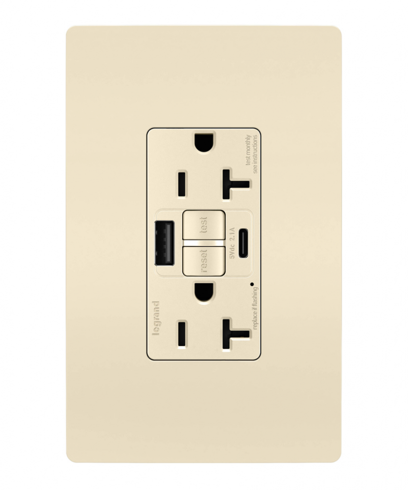 SELF-TEST GFCI RECEP TR 20A W/ USB AC LA