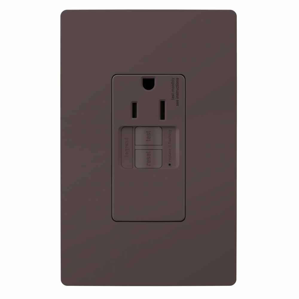 radiant? Tamper-Resistant 15A Simplex Self-Test GFCI Receptacles with SafeLock? Protection, Brown (10 pack)