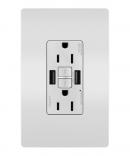 Legrand Radiant CA 1597TRUSBAAWC4 - radiant? Tamper-Resistant 15A Duplex Self-Test GFCI Receptacles with SafeLock? Protection, USB Type