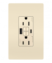 Legrand Radiant CA 1597TRUSBACLAC4 - radiant? Tamper-Resistant 15A Duplex Self-Test GFCI Receptacles with SafeLock? Protection, USB Type