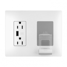 Legrand Radiant CA RWC826USBWCCV2 - RAD WIRELESS CHG W3.1 USB 15A REC, WH, V2