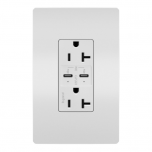 Legrand Radiant CA TR20USBPDW - RAD 30W PWR DELIVERY USB + DUP 20A WH