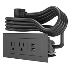 Legrand Radiant CA RDZBK10 - Furniture Power Basic Power Unit with 10' Cord- Black