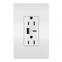 Legrand Radiant CA R26USBAC6WCCV6 - radiant? 15A Tamper-Resistant Ultra-Fast USB Type A/C Outlet, White