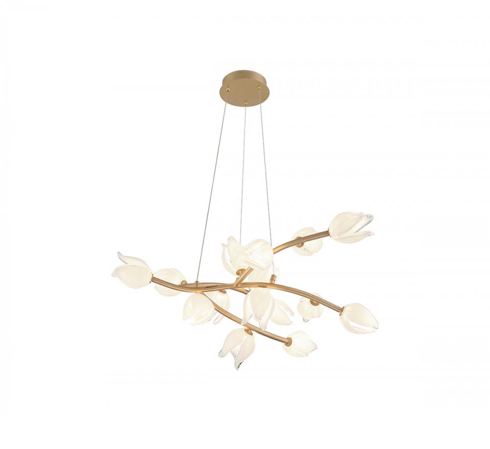 Belluno, 15 Light LED Chandelier, Champagne gold