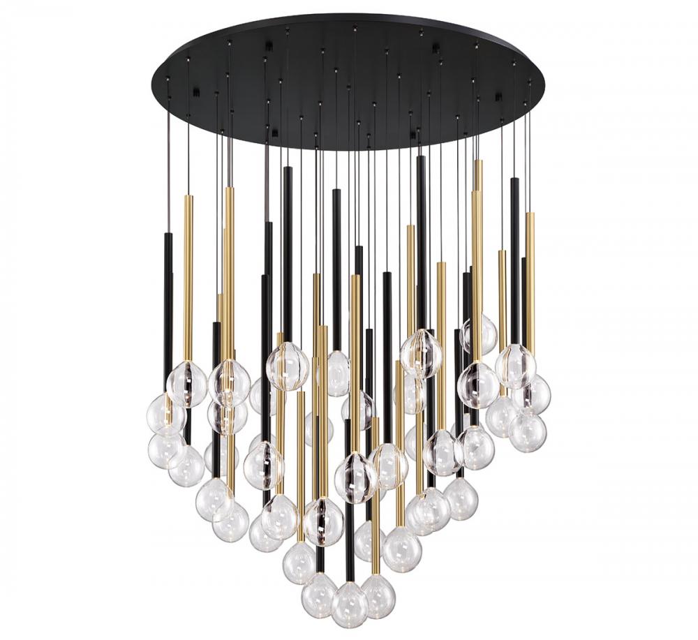 Positano, 44 Light Round LED Chandelier, Mixed