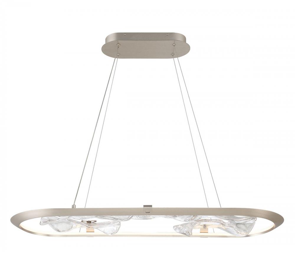 Nettuno, Small Oval LED Chandelier, Metallic Brushed Champagne