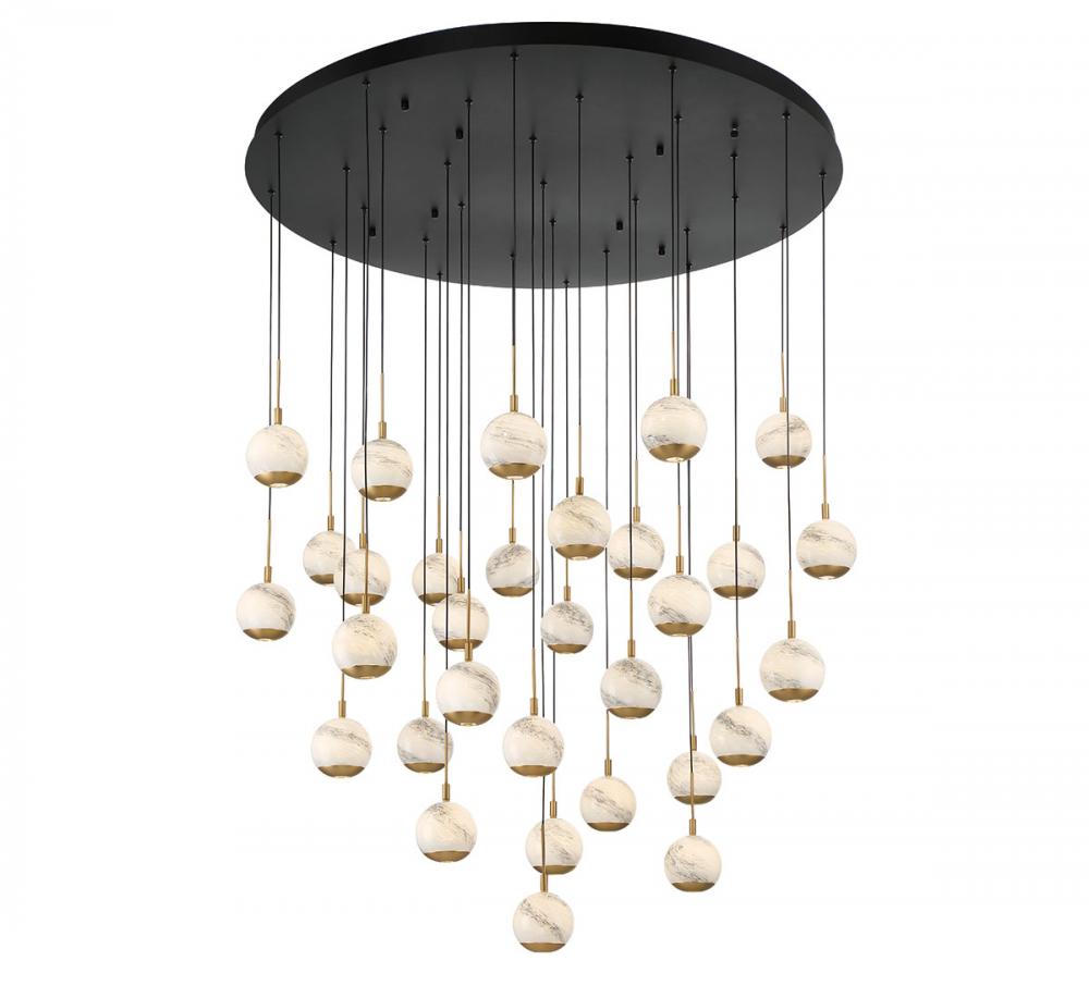 Baveno, 31 Light LED Grand Chandelier, Matte Black