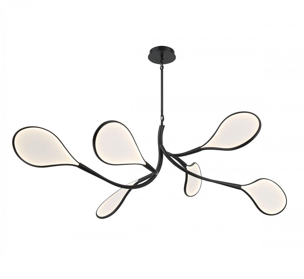 Volare, 6 Light Oval LED Chandelier, Brushed Gunmetal