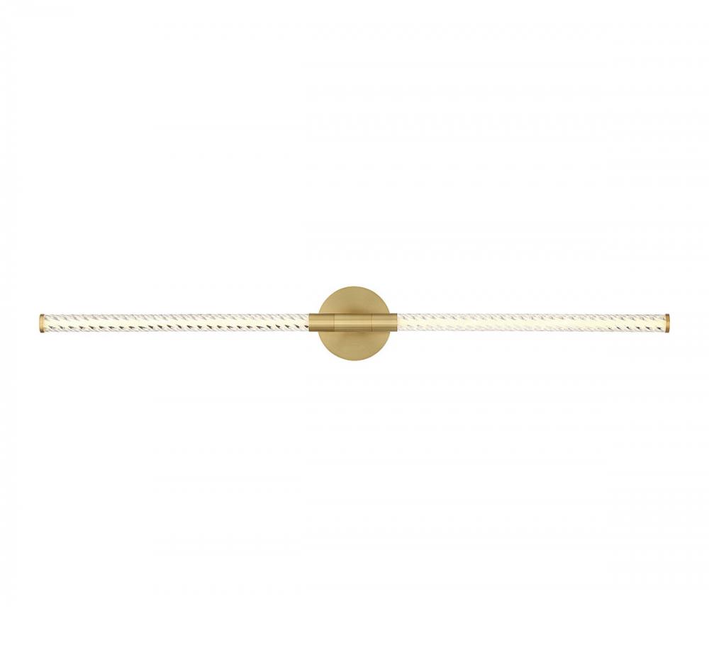 Volterra, Large 2 Light LED Wall Mount, Plated Brushed Gold