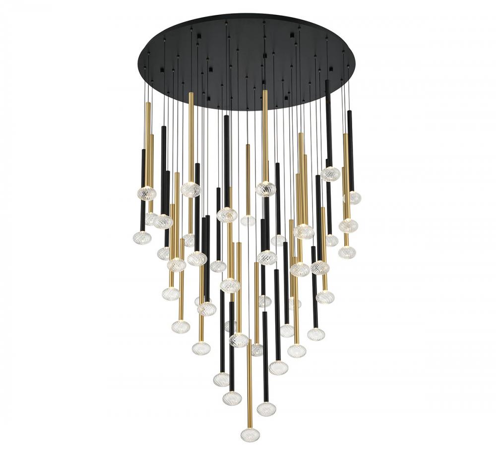 Soffio, 44 Light Round LED Chandelier, Mixed