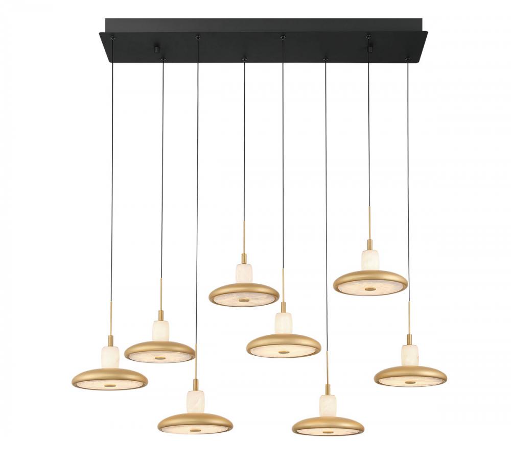 Mantova, 8 Light Rectangular LED Chandelier, Matte Black