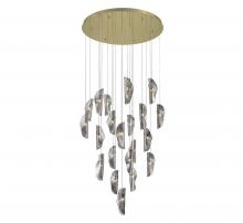 Lib & Co. CA 10167-019-07 - Sorrento, 21 Light Round LED Chandelier, Smoke, Gold Canopy