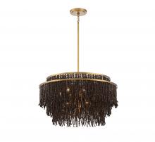 Lib & Co. CA 10182-026 - Molfetta, 9 Light Chandelier, Antique Brass with Black Beads