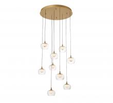 Lib & Co. CA 10213-030 - Manarola, 9 Light Round LED Chandelier, Painted Antique Brass