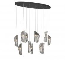 Lib & Co. CA 12034-019-02 - Sorrento, 12 Light Oval LED Chandelier, Smoke, Black Canopy