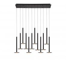 Lib & Co. CA 12107-02 - Piatto, 12 Light Linear LED Chandelier, Matte Black