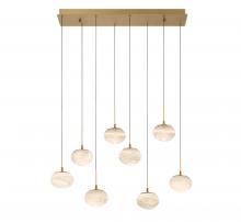 Lib & Co. CA 12124-030 - Calcolo, 8 Light Rectangular LED Chandelier, Painted Antique Brass