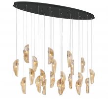 Lib & Co. CA 12220-018-02 - Sorrento, 22 Light Oval LED Chandelier, Amber, Black Canopy