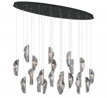 Lib & Co. CA 12220-019-02 - Sorrento, 22 Light Oval LED Chandelier, Smoke, Black Canopy