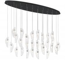 Lib & Co. CA 12221-017-02 - Sorrento, 28 Light Oval LED Chandelier, Clear, Black Canopy