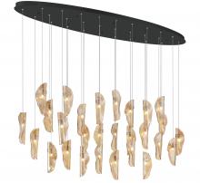 Lib & Co. CA 12221-018-02 - Sorrento, 28 Light Oval LED Chandelier, Amber, Black Canopy